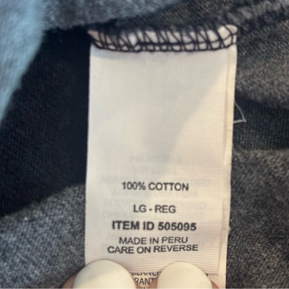 L.L. BEAN Men’s Long Sleeved Hooded‎ Black & Grey Striped Shirt w/ Buttons Large - Picture 6 of 11